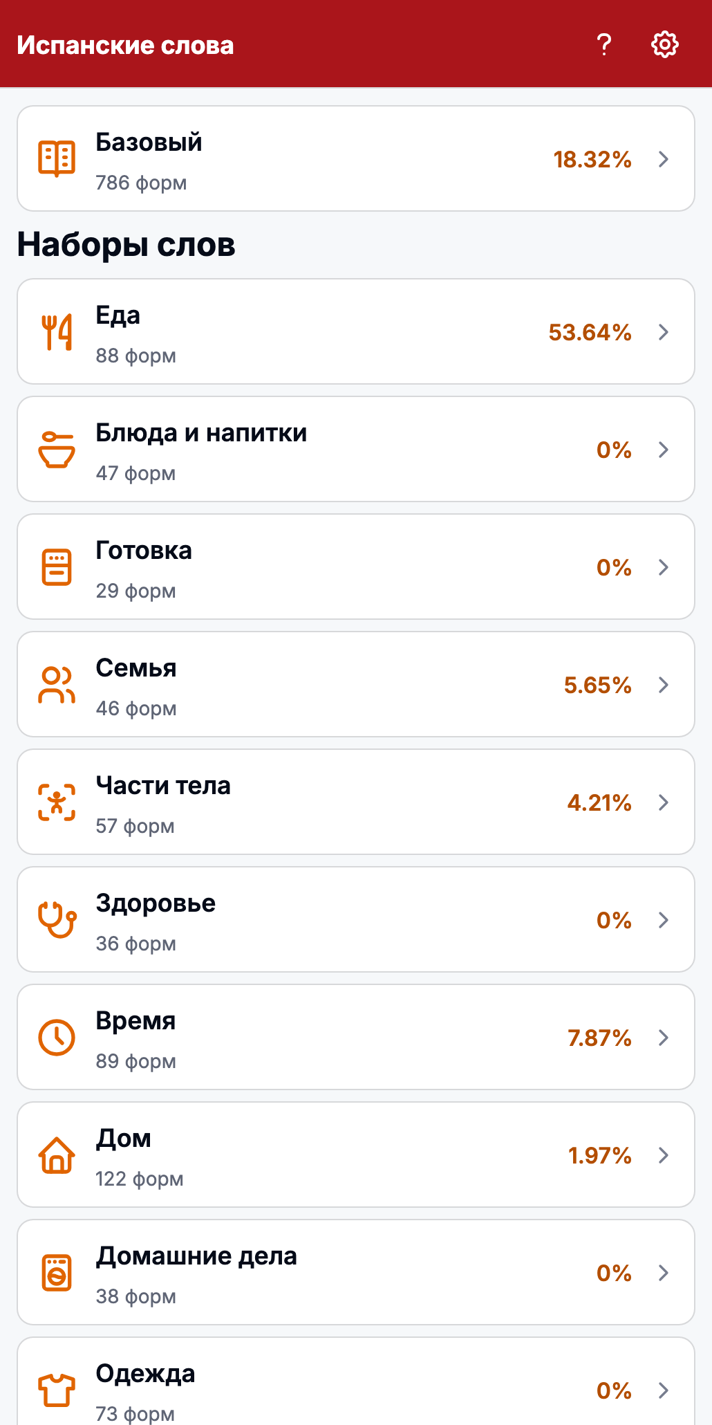 Приложение Испанские слова