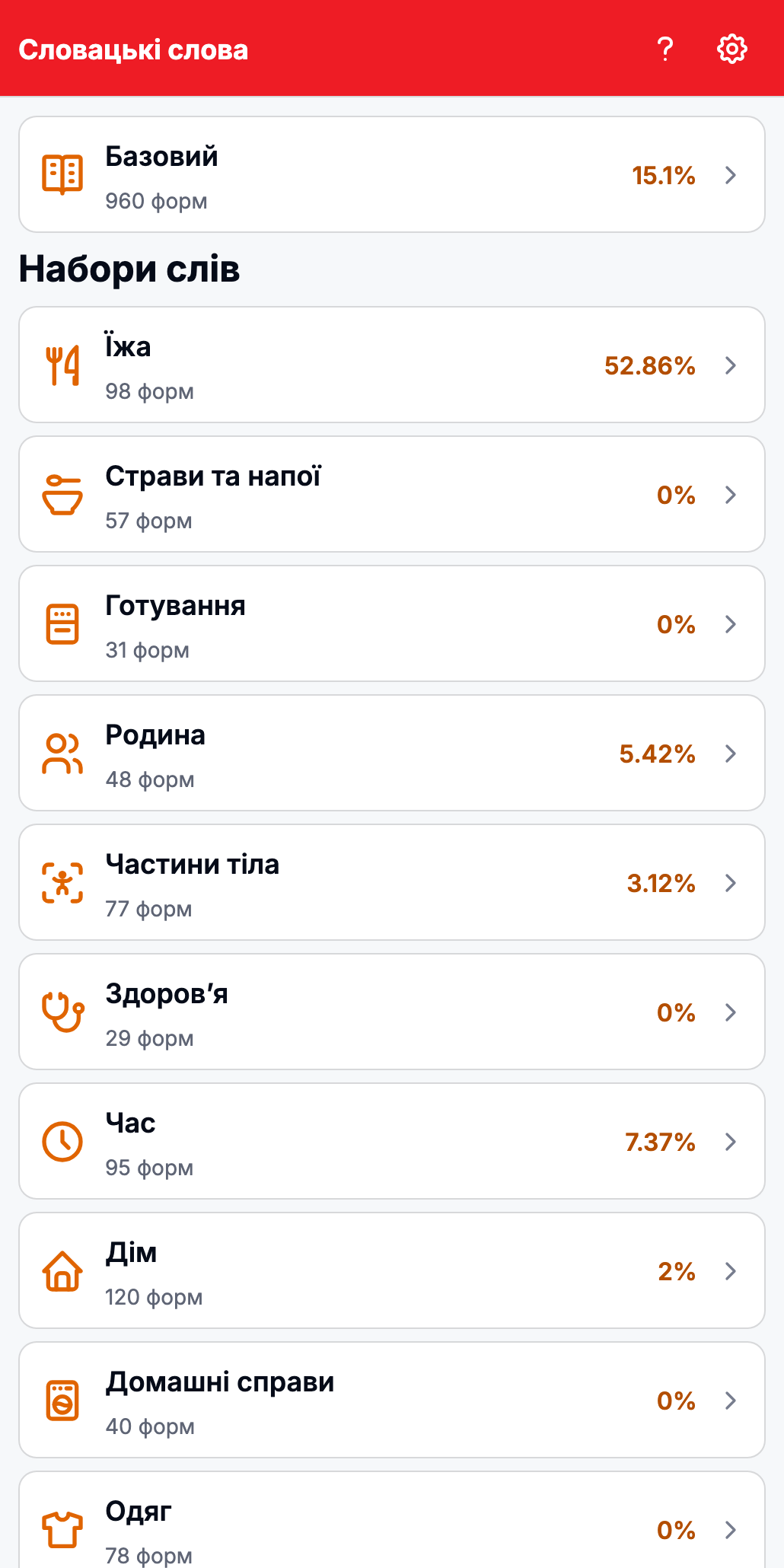 Застосунок Словацькі слова